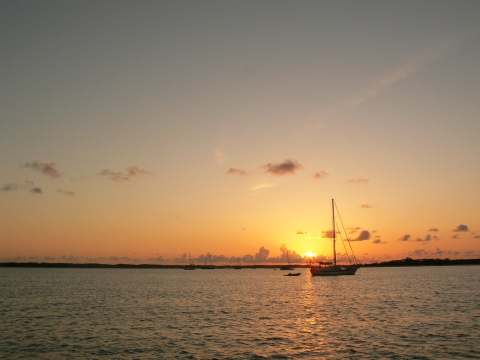 Coucher de soleil sur le mouillage de Georgetown