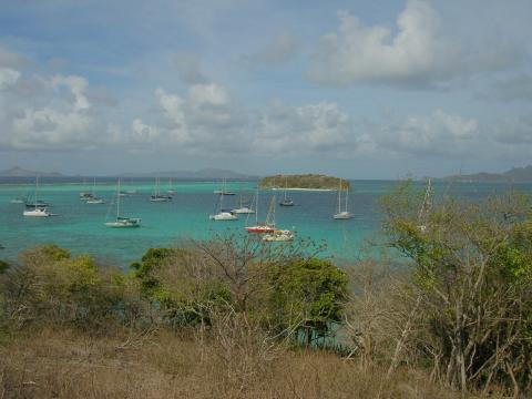 Le mouillage de Baradal aux Tobago Cays