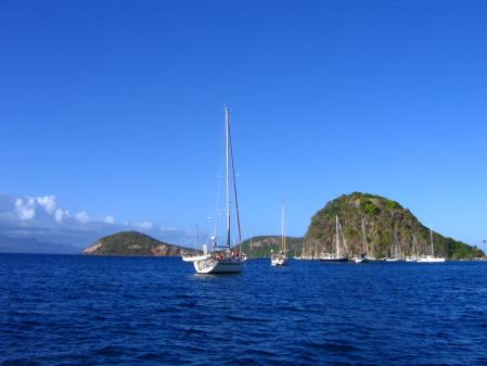 Les Saintes, le mouillage du pain de sucre.